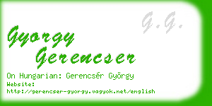 gyorgy gerencser business card