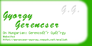 gyorgy gerencser business card